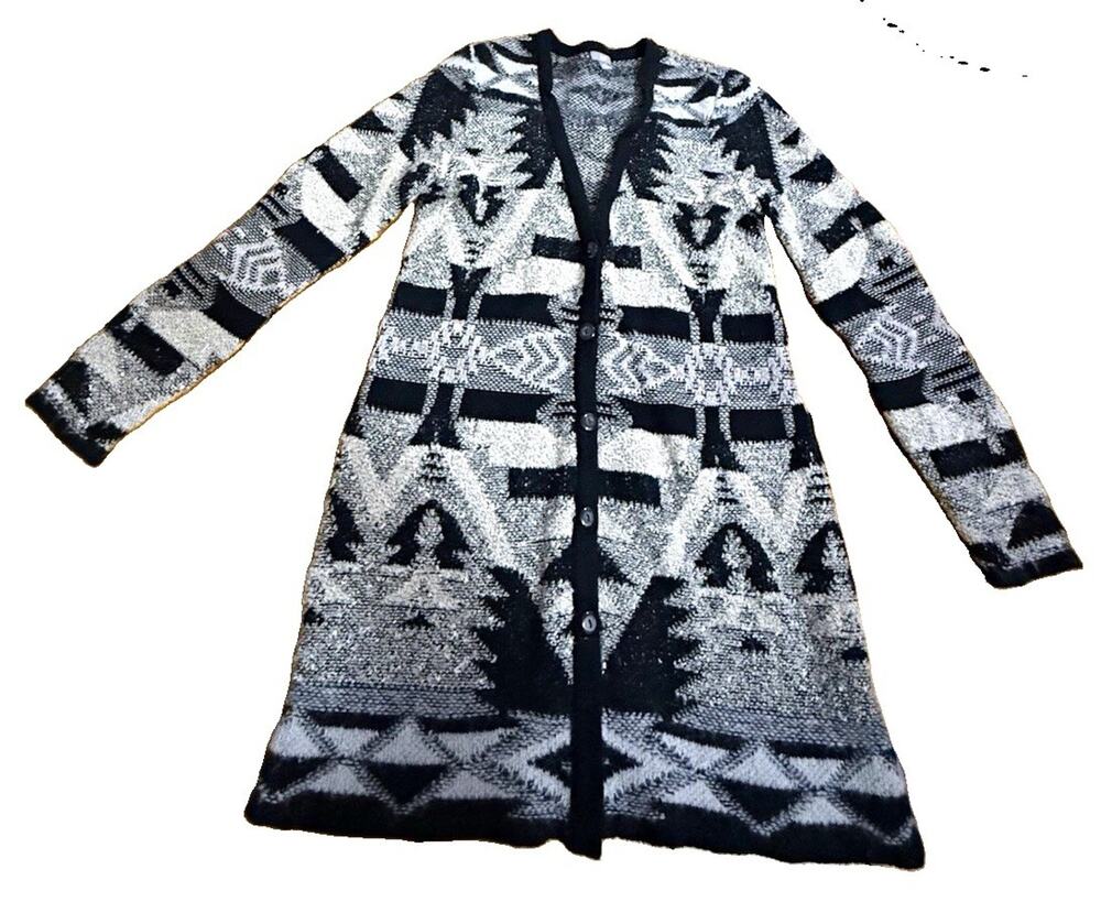 *NEW* J. Jill Women’s Cotton Blend Geometric Knit V-Neck Button Cardigan Size XS